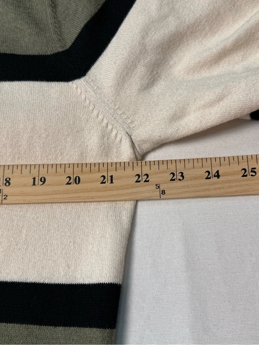 Bonobos Olive, Cream & Black Striped Crewneck Sweater